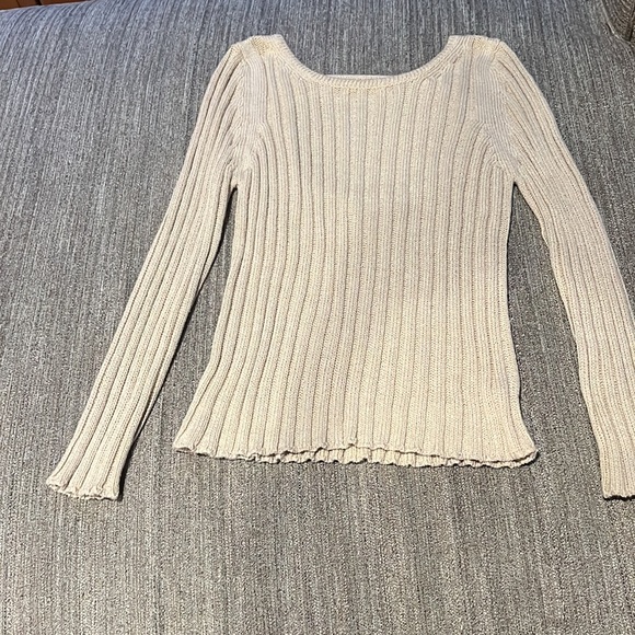 Maria de Ripabianca Creamy Oatmeal Open Back Sweater 8-10 - Picture 7 of 8